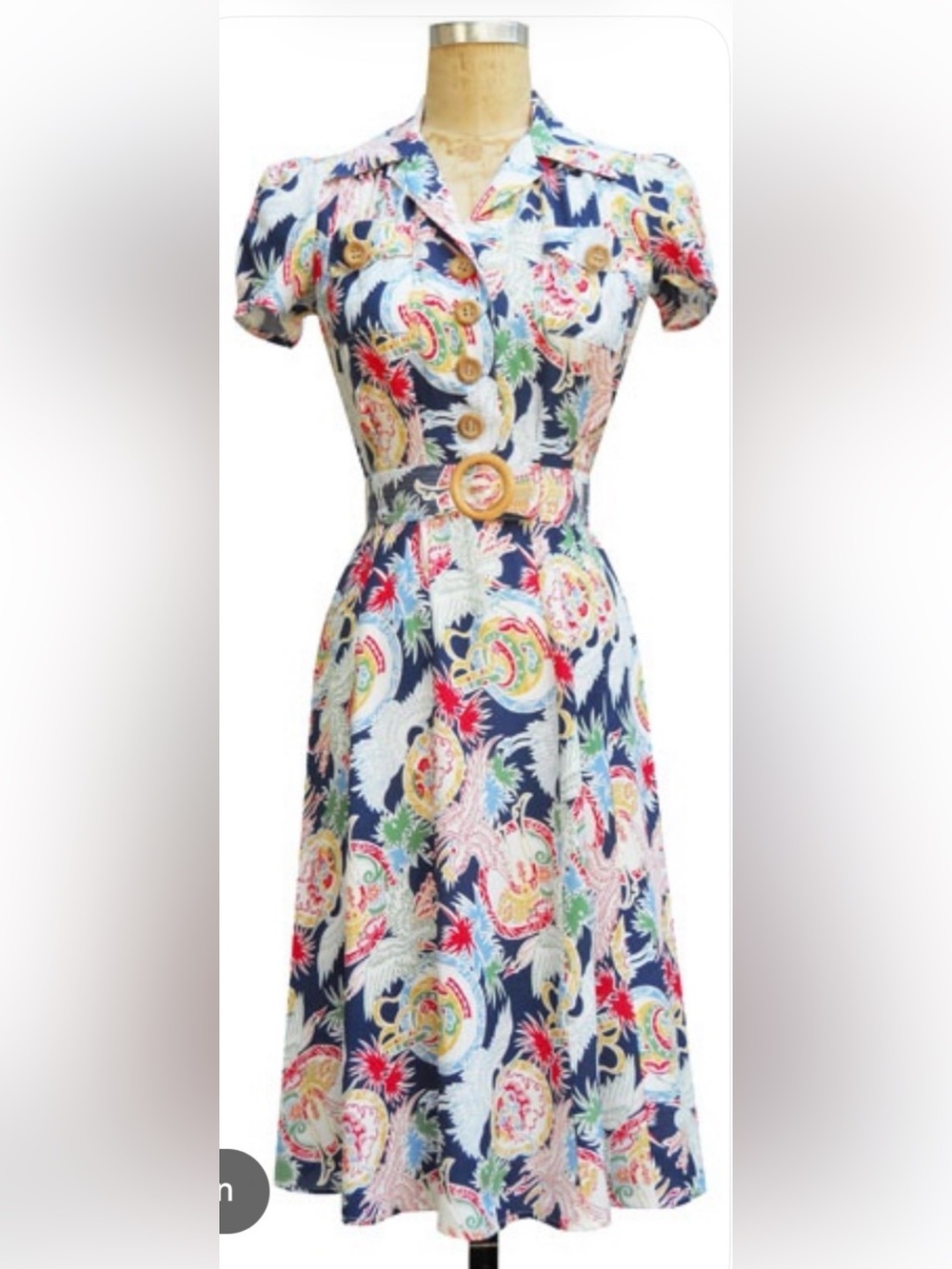 TRASHY DIVA Sz 8 Sweetie Pearl Harbor Dress 40s RARE Exc Cond